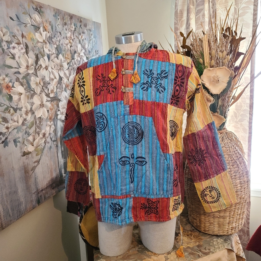 Unisex patchwork top Hoodie pullover
